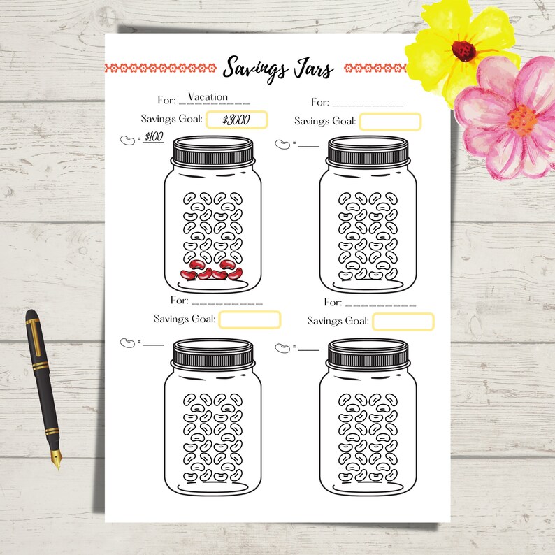 Savings Jars BUNDLE Savings Jars Printable Jar Savings Trackers Budget Savings Budgeting Tracker ...