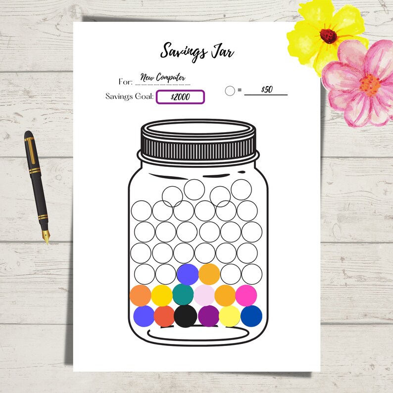 Savings Jars BUNDLE Savings Jars Printable Jar Savings Trackers Budget ...
