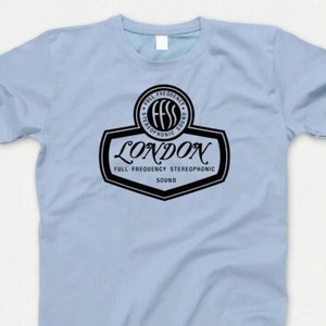 London Records T Shirt 646 Retro Blue Unisex Graphic Tee
