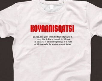 Koyaanisqatsi T Shirt 743 Retro White Unisex Graphic Tee