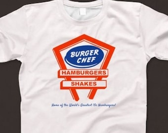 Burger Chef T Shirt 634 Retro Wit Unisex Graphic Tee