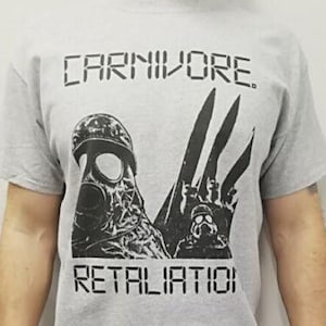 Carnivore T Shirt EE095 Retro Grey Unisex Graphic Tee