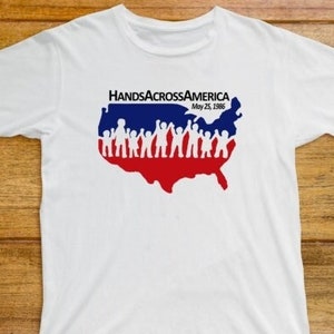 Hände über Amerika T-Shirt 794 Retro Weiß Unisex Graphic Tee