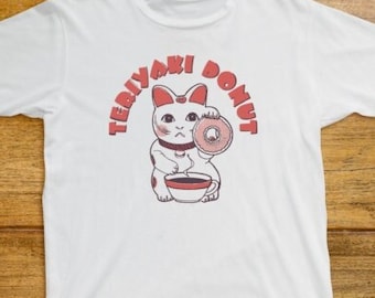 Teriyaki Donut T Shirt 535 Retro White Unisex Graphic Tee