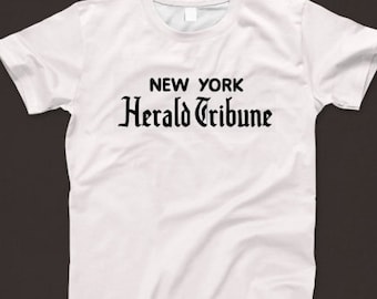 New York Herald Tribune T Shirt 1016 Retro White Unisex Graphic Tee