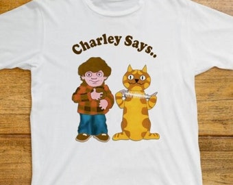 Charley Says T Shirt 547 Retro White Unisex Graphic Tee