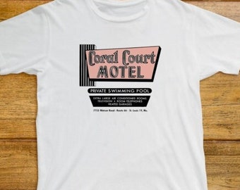 Coral Court Motel T Shirt EE470 Retro White Unisex Graphic Tee
