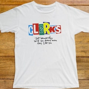 Clerks T Shirt 1003 Retro White Unisex Graphic Tee