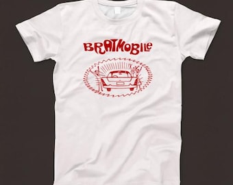 Camiseta Bratmobile 083 Retrô Branca Unissex com Estampa Gráfica