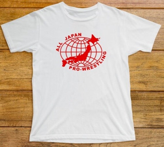 【サイン入り】ALL  JAPAN  PRO.  WRESTLING  Tシャツ All Japan Pro Wrestling T Shirt 679 Retro White Unisex