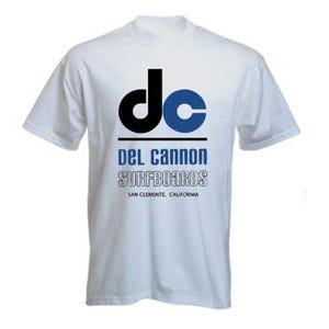 Del Cannon Surfbretter T Shirt Retro Weiß Unisex Graphic Tee