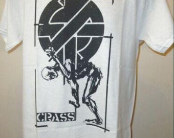 Camiseta Crass EE175, camiseta gráfica unisex blanca retro