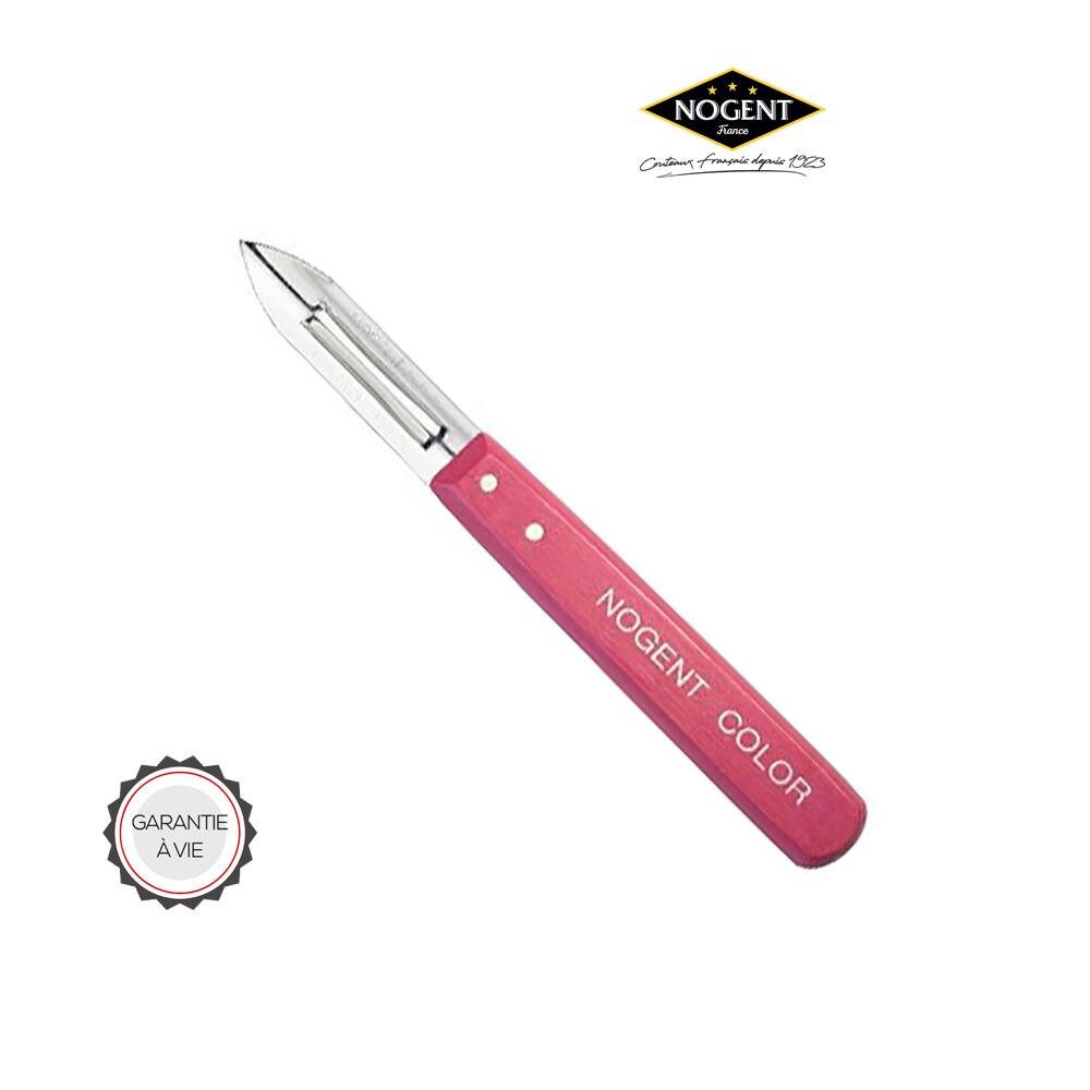 Set Coltelli Da Cucina Nogent – 3 Pezzi: Spelucchino, Coltello Verdure E Pelapatate, Made In France, Manico Legno Rosso