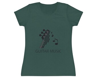 Women's T-Shirt with Guitar Music print