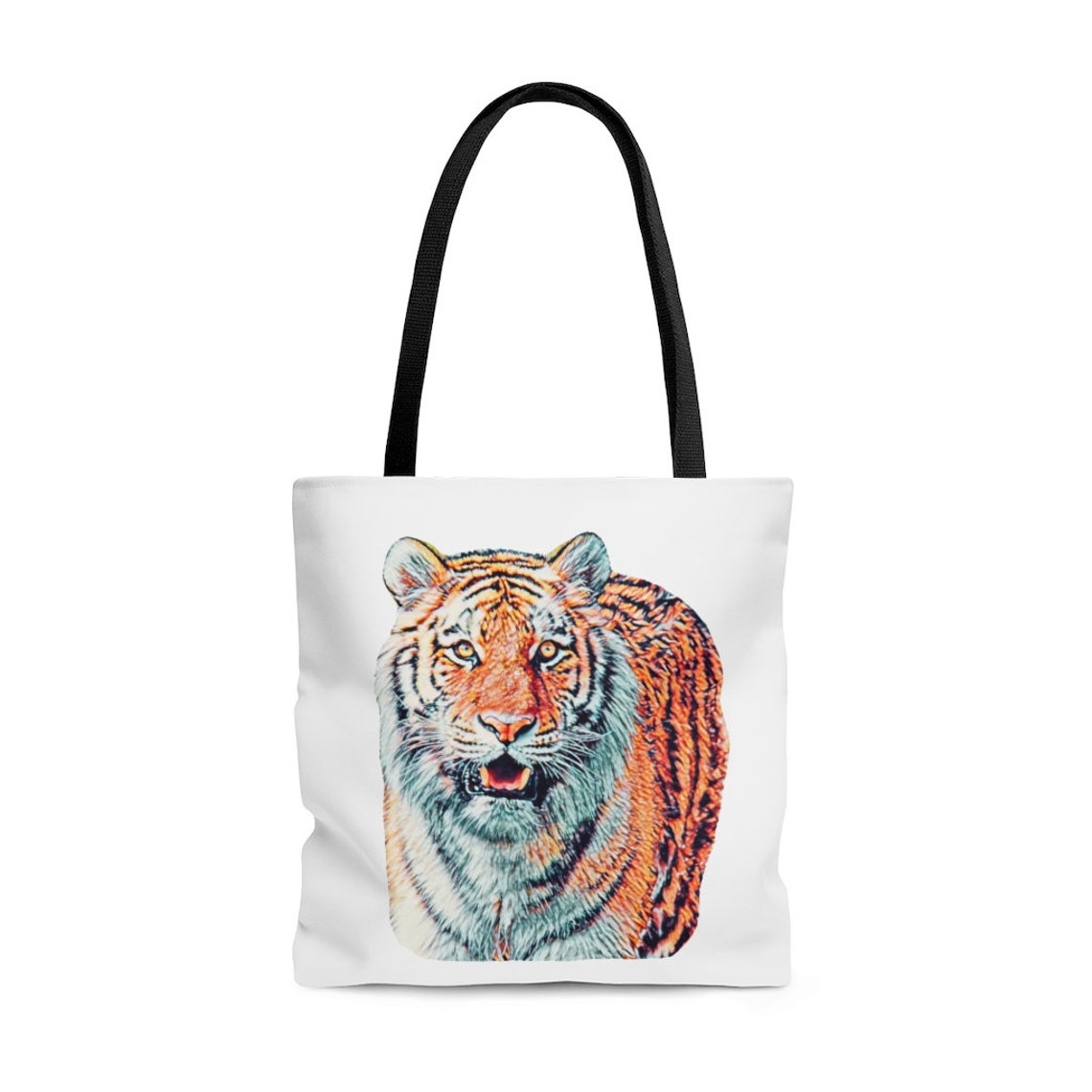 Tiger Wildlife Tote Bag Large Market Library School Etsy