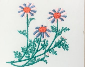 Disegno di ricamo di fiori selvatici, disegno di ricamo di camomilla di camomilla, disegno di ricamo di macchina a cerchio 4X4, download istantaneo di desing digitale