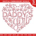 Daddy's Girl Machine Embroidery Design, Baby Girl embroidery pattern, Daddy's Little Girl Embroidery File, Instant Download