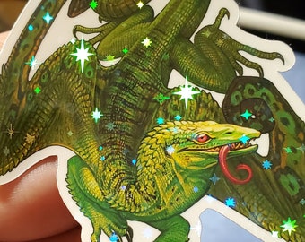 Green tree monitor dragon sticker