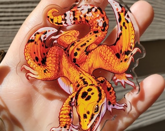 Leopard gecko dragon acrylic charm