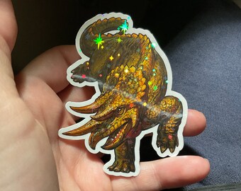 Triceratops chameleon dinosaur sticker