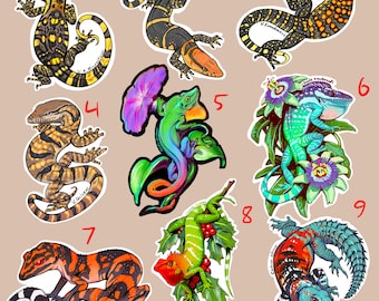 Various Lizard stickers, 2024-2025
