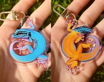 Two sided Day gecko acrylic charm