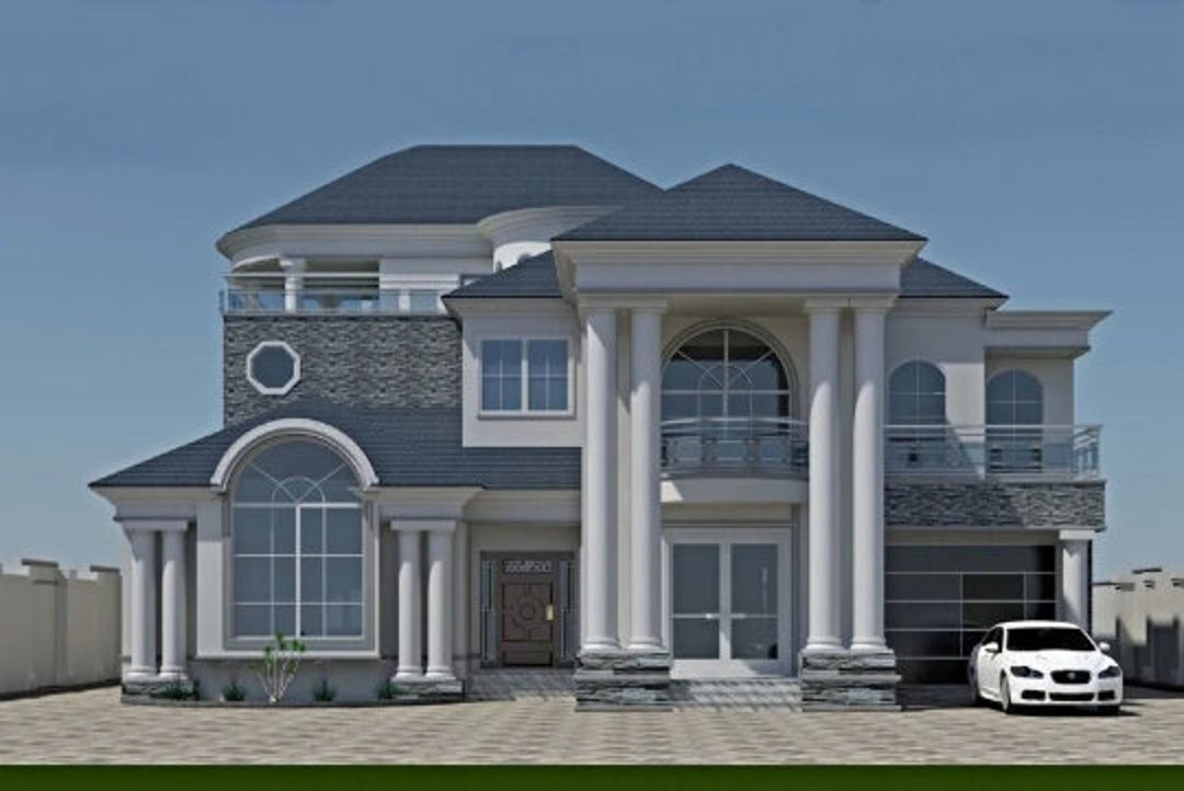 6 Bedroom House Plan, 5400sqft House Blueprints, 6 Bedroom Floor Plans