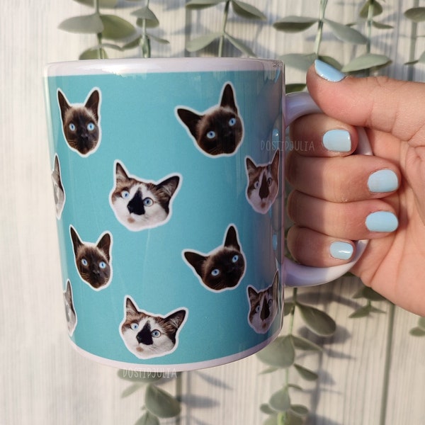 Taza personalizada- Patrón  DOBLE MASCOTA