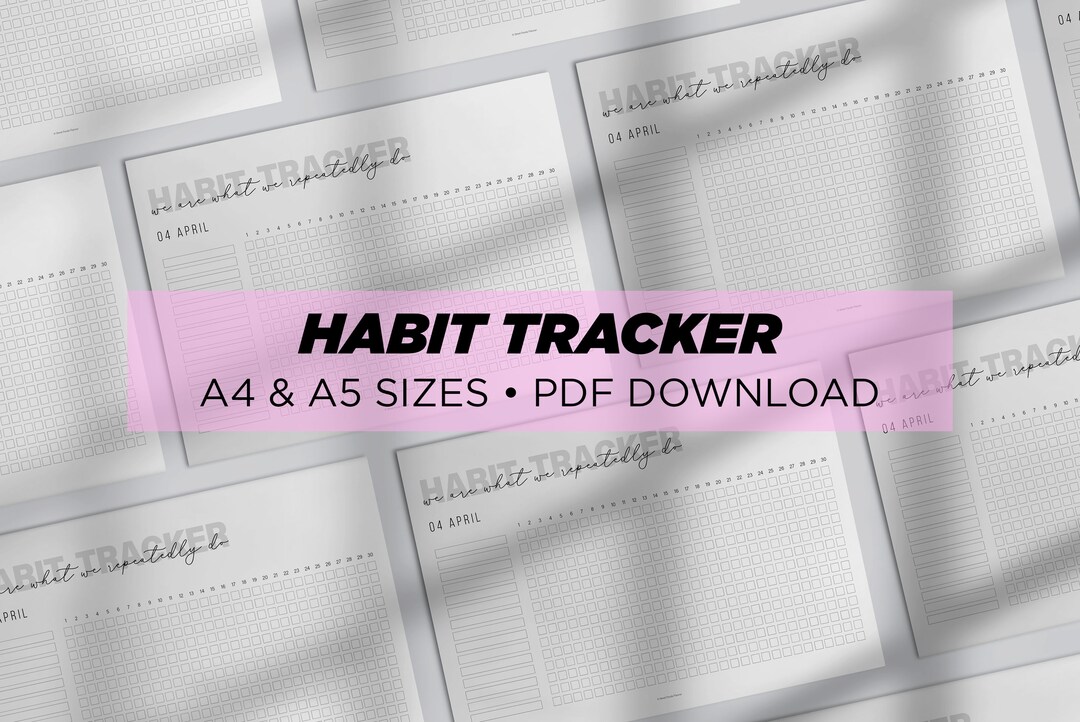 Habit Tracker | Printable | PDF Download | A4 A5 | Minimalistic ...