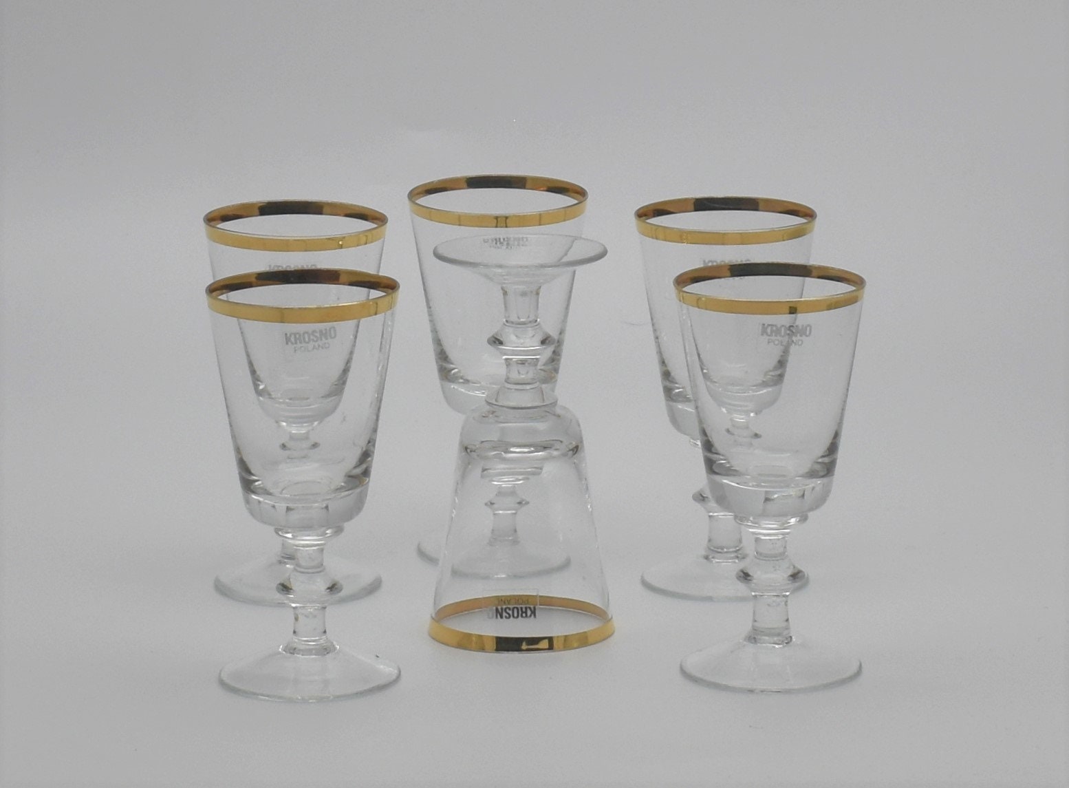 Vintage Krosno Gold Rimmed Liqueur Glasses. Shot Glasses. Etsy