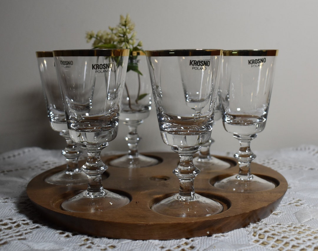 Vintage Krosno Gold Rimmed Liqueur Glasses. Shot Glasses. Etsy Australia