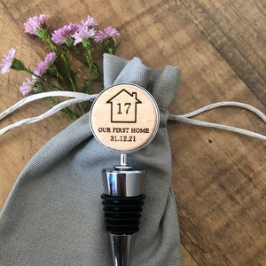 Personalisierter Flaschenverschluss - Einweihungsgeschenk, Geschenk für das neue Zuhause, Geschenk für das erste Zuhause, neues Haus, Geschenk, Personalisierung, neues Zuhause
