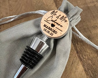 Personalised bottle stopper - wedding present, wedding gift, gift for married couple, gift for wedding day, personalisation