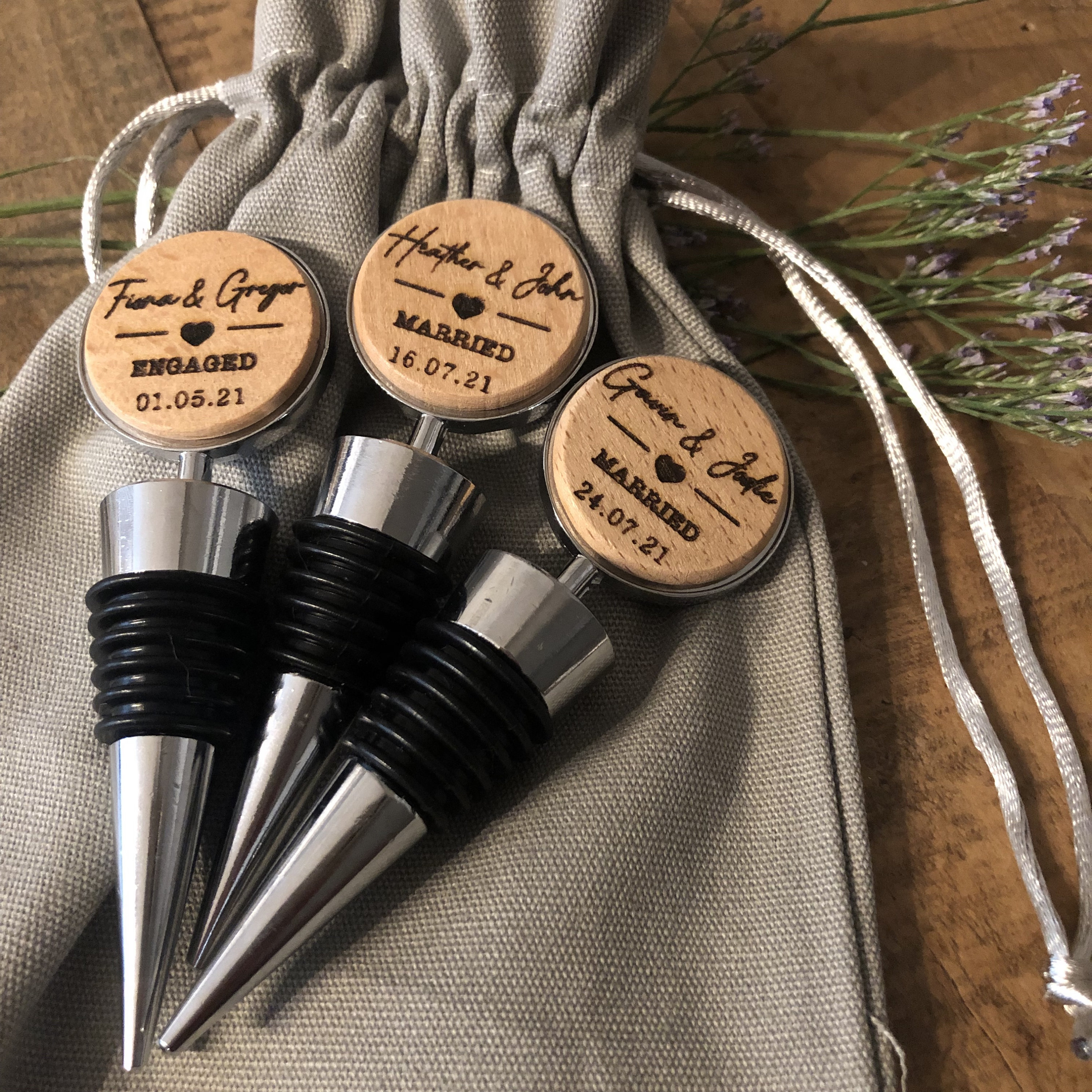 Personalised bottle stopper wedding present wedding gift Etsy