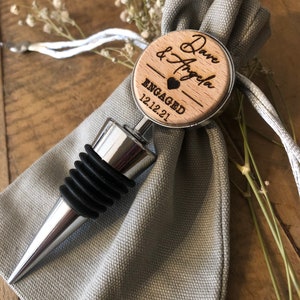Personalized Engagement Bottle Stopper - Gift for Couple