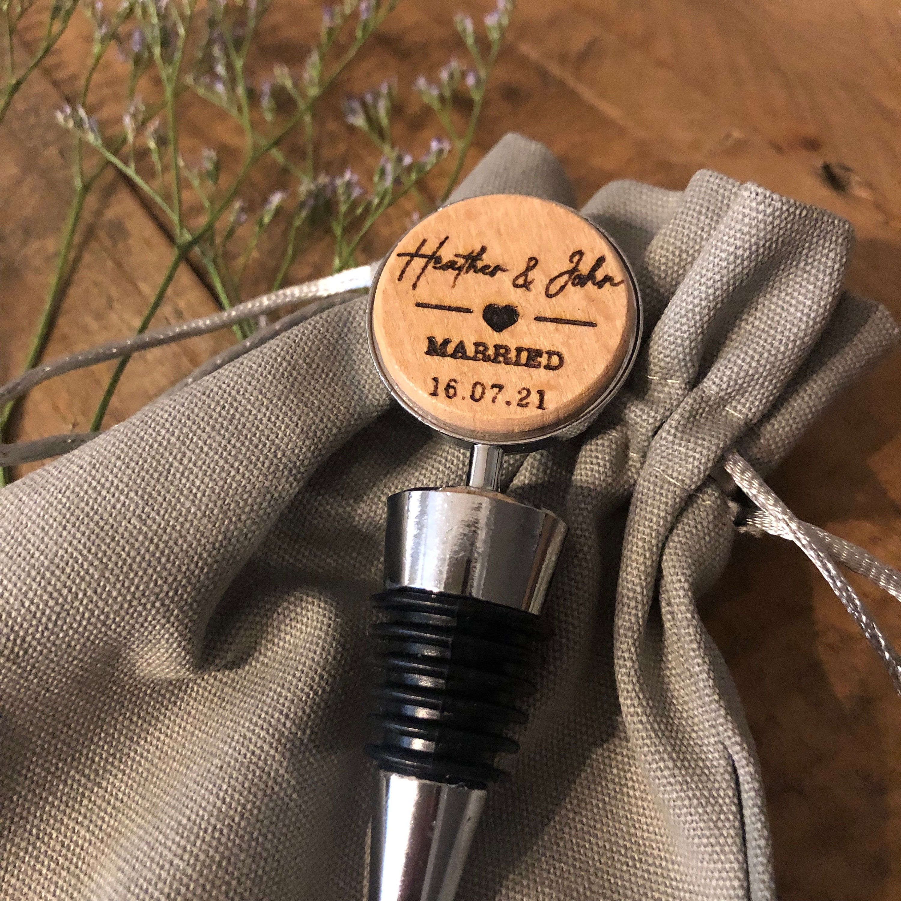 Personalised bottle stopper wedding present wedding gift Etsy
