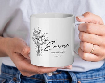 Personalised Bridesmaid Mug, Bridal Party Gift