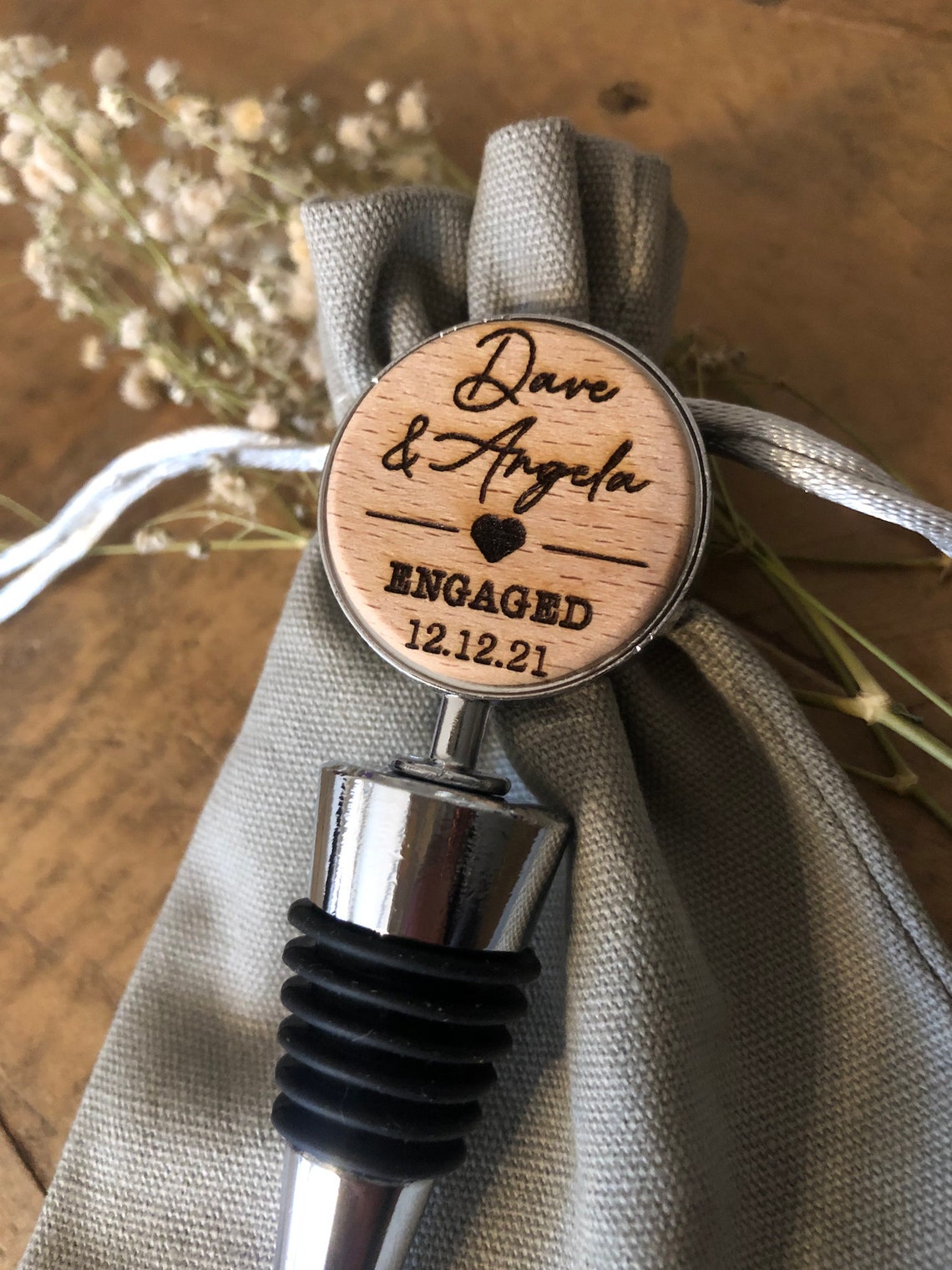 Personalised Bottle Stopper Engagement Present Engagement Etsy