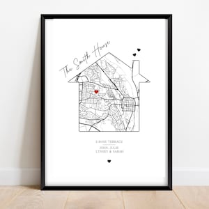 New Home Gift - New Home Print - Personalised Housewarming Gift, Moving Gift, New Home Gift, Our First Home, Map Print, Digital Print