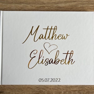 Wedding Guest Book, Foil Guest Book, Personalised, Modern Wedding Guest Book, Hardcover Wedding Album, Keepsake Book, Wedding