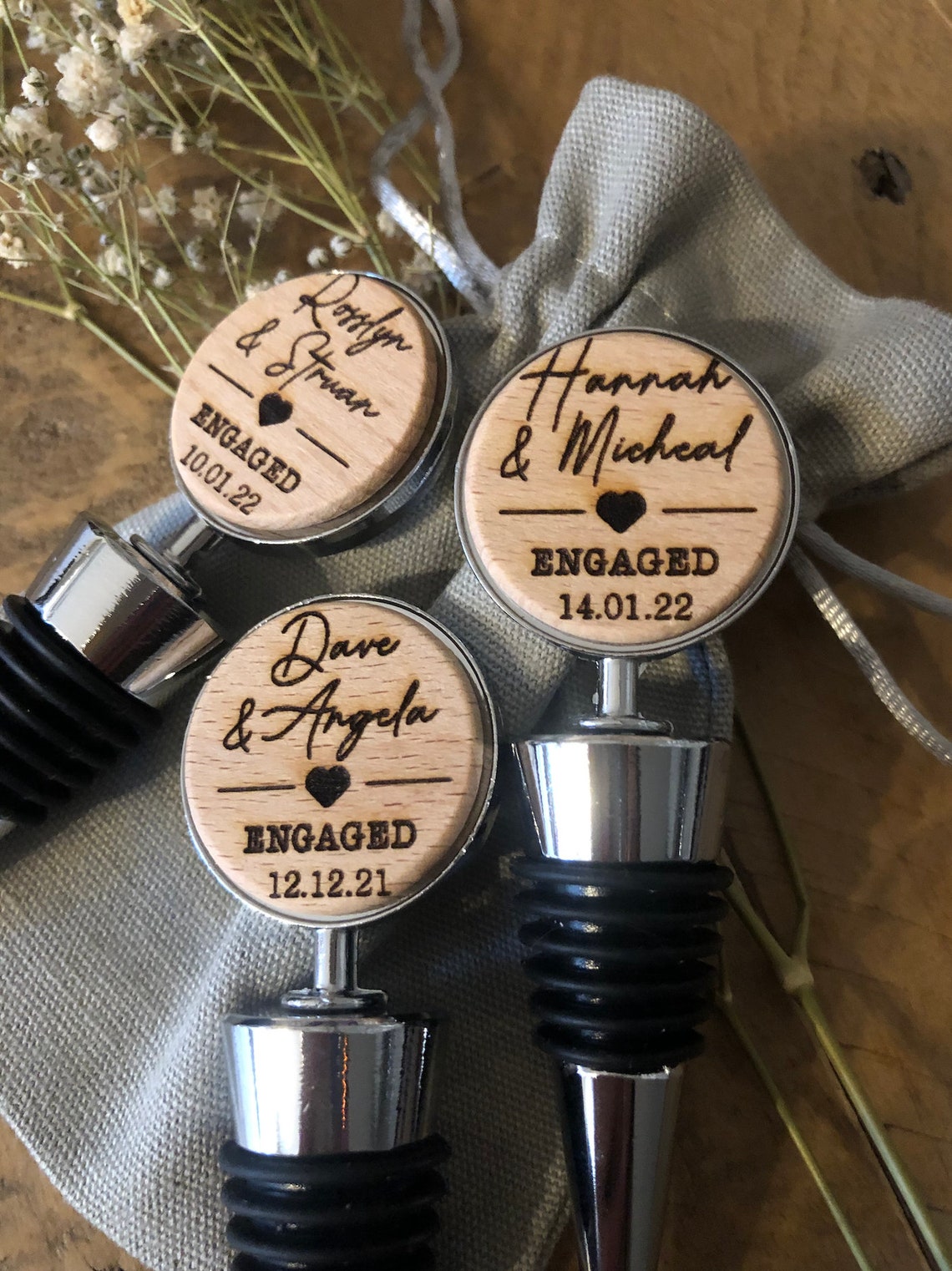 Personalised Bottle Stopper Engagement Present Engagement Etsy