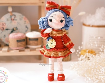 Crochet Doll Pattern: Amigurumi Autumn Chikka Doll (PDF Tutorial)