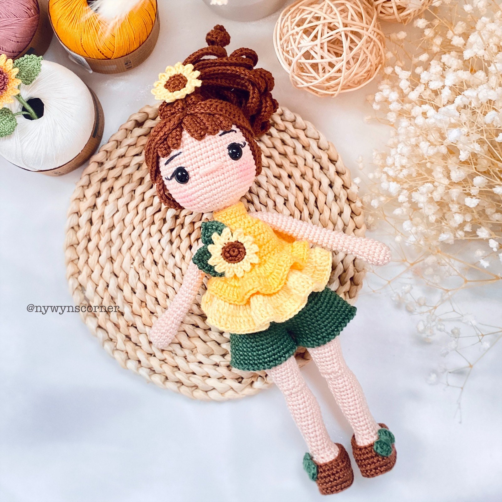 Crochet Pattern Amigurumi Summer Sunflower Doll Four Seasons - Etsy Canada