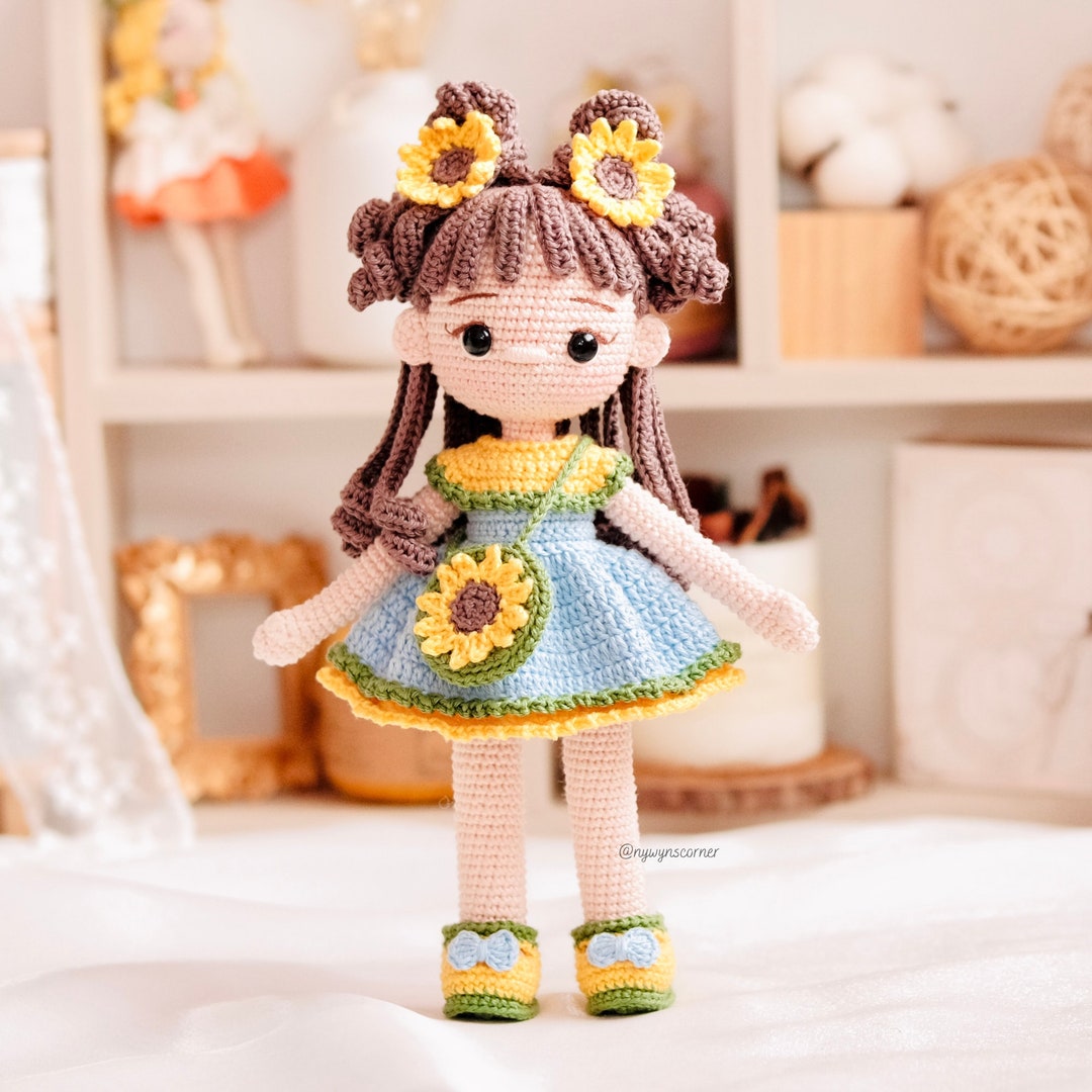 Crochet Sunflower Doll Pattern: Sonny Amigurumi Girl With Clothes
