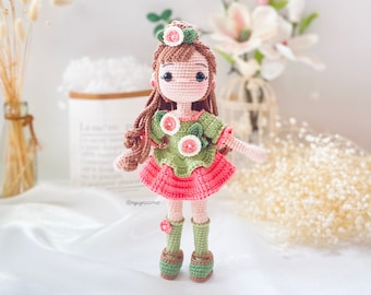 Crochet Spring Hanami Doll Pattern: Amigurumi Girl Doll (PDF Tutorial)
