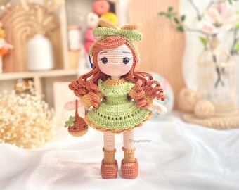 Crochet Pattern Amigurumi Chestnut Doll, Cute Doll For Girls, Doll Tutorial, PDF English Pattern