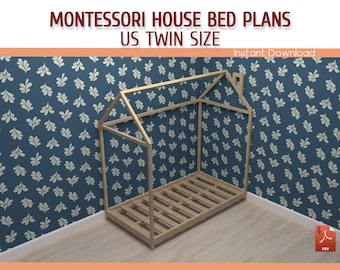 Twin Size Montessori House Bed DIY Plan (Download PDF)