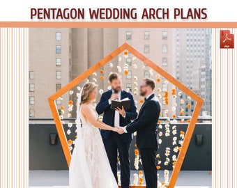 Pentagon Wedding Arch Plan, DIY Geometric Backyard Trellis Pentagon Wedding Arbor Plans - Download PDF