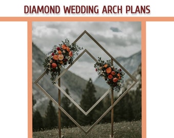 Diamond Wedding Arch Building Plans  DIY Diamond Wedding Arch Plans - Backyard Trellis for Ceremony - Download PDF