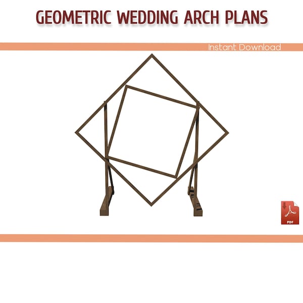 Geometric Wedding Arch DIY Plans - Wedding Arch Building Plans Backyard Trellis for Wedding Ceremony - Download PDF
